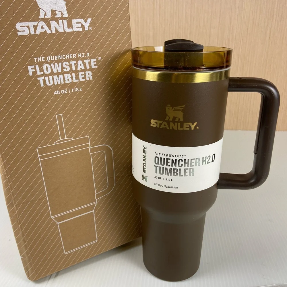 New Stanley Brown Travel Tumbler with Amber-Gold Accents - Picture 11 of 11